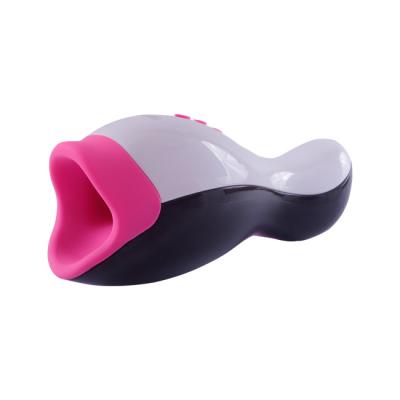 China 100%waterproof 12 Frequecies Deep Throat Masturbator Realistic Cup Oral Smart Heating USB Rechargeable Waterproof Silicone for sale