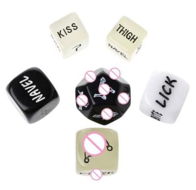 China Erotic Toy 20mm Dice Board Game Sex Sexy Adult Love Pairs Toy Couple Game Acrylic Family Die Cut Adult Game For Couples for sale