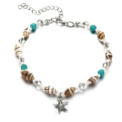 China Conch Creative Starfish Series Fashion Ocean Beach Anklets Amazon Foot Jewelry Dangling Anklet for sale