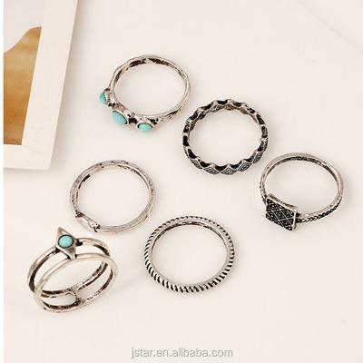 China Open Adjustable Natural Crystal Mens Ring Settings Split Black White Alloy Rings One Set For Teenager for sale