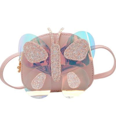 China Fashion butterfly baby little girls handbag kids cross shoulder bag kids handbag cross - body purse kids shinny handbag for girls for sale