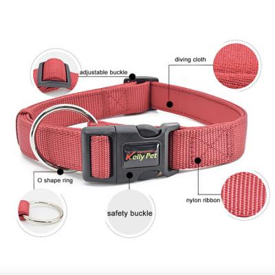 China Amazon Style Hot Custom Padded Nylon Dog Collar Pet Supplies Dog Forming Retractable Pet Collar for sale