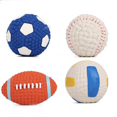 China Viable Pet Latex Toy Dog Bite Resistant Teeth Interactive Pet Bite Cleaning Squeaky Ball for sale