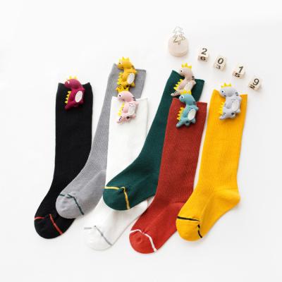 China Breathable Dinosaur Design Cartoon Hose Kids Socks Solid Color Girl Medium Stockings Bar Kids Cotton Socks for sale