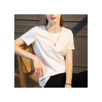 China Other Hot Selling Women's Casual Loose Round Neck Basic Round T-shirt Sleeve V-Neck Short T-Shirt for sale