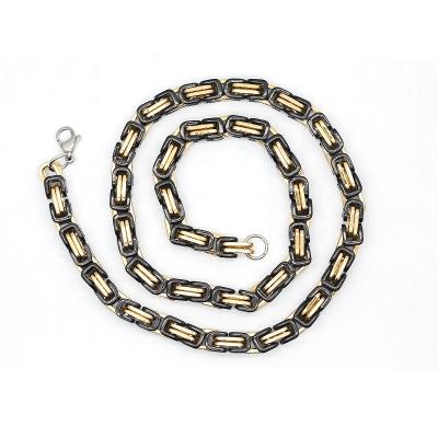 China Wholesale RB Gold CLASSIC Chunky Chain Necklace Gold and Black Square Chain Necklace Stainless Steel Necklace For Men for sale