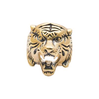 China 316L Custom Punk Mens Wholesale CLASSIC Stainless Steel Fasion Hiphop Tiger Head Ring For for sale