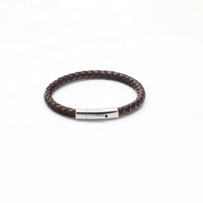 China CLASSIC RB 316l Stainless Steel Bracelet Sets Custom Leather Jewelry Magnet Silver Jewelry Bracelet Set Men for sale