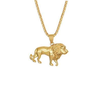 China RB colgantes charm custom men's punk pendant stainless steel lion shape gold lion initial pendant necklace for sale