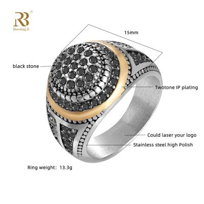 China Hot Selling Mens Ring 316l Stainless Steel CLASSIC Set Jewelry Gift New Design Whole CZ Ring For Men's Casting Ring For Male Man for sale