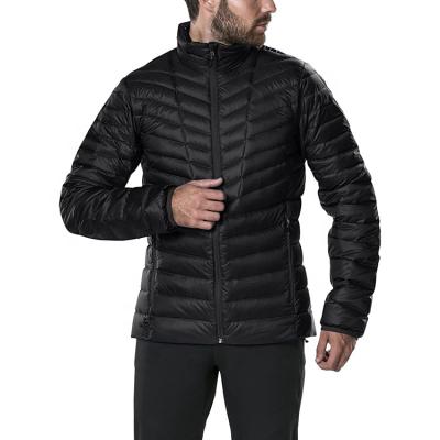 China Ruiniu Factory Regular Men's OEM ODM Stripper Jacket Doudoune Plume Cropped Puffer Feather Down Black Coat for sale