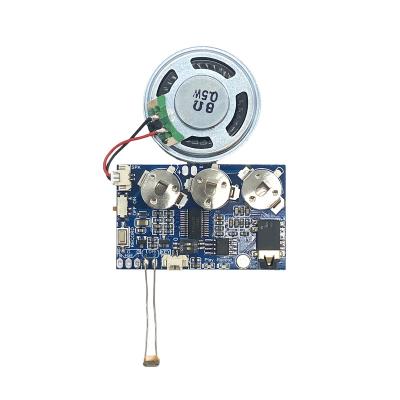 China Gift Light Sensitive Sensor Activated Sound Chip Module With Mic Recordable Voice Recorder For Diy Birthday Christmas Greeting Card for sale