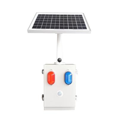 China Outdoor 20Watt High Decibel Audible And Visual Alarm Waterproof IP65 Strobe PIR Solar Energy Warning Siren for sale