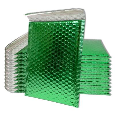 China Self Seal Envelope Customized Metallic Green Bubble Mailer Padded Aluminum Foil Envelopes For Mailing for sale