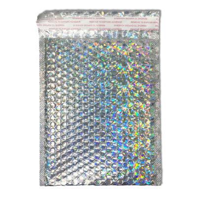 China Water Proof Fast Delivery Ribbon Laser Bubble Mailer Metallic Padded Mailer Envelope for sale