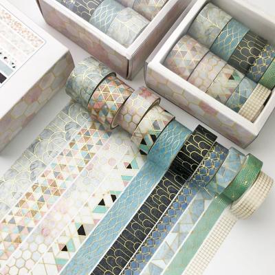 China Custom printed glod waterproof foil cute decorative glitter washi tape for stationery for sale