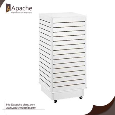 China Movable floor display slat wall tower display stand for wholesale for sale