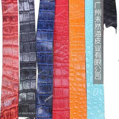 China Heavy Duty Wrinkle Fishing Rod Racket Golf Grip With Crocodile Pattern Python Pattern Grip Wrap Genuine Leather Strap for sale