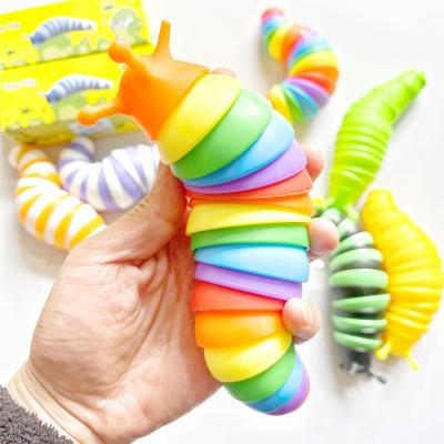 China Stress Relieving By Sound And Material 2022 New Slug Toy Funny Articulated Stretch Slug Slug Toys Anti-stress 3d Custom Decompression Toy For Kids for sale