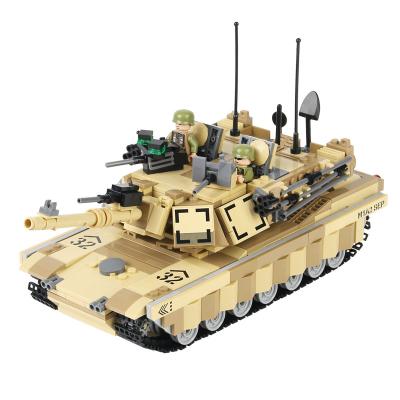 China DIY PLAY 2022 New Military Tank M1A2 Model Building Block Plastic Suit 914pcs for sale