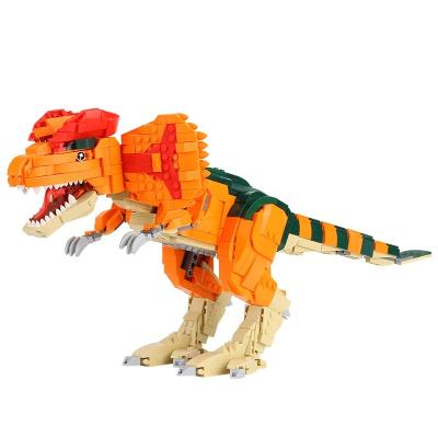 China DIY TOY 1449pcs Multifunctional Plastic Dinosaur Building Block Set With Sound, Light, Spray for sale