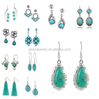 China India Turquoise Trendy Jewelry For Women Earrings for sale