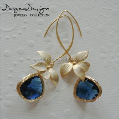 China Trendy Fashion Glod Plated Glass Earring for sale