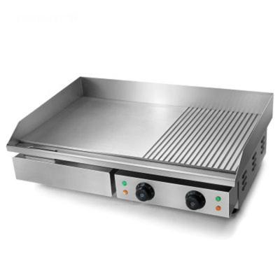 China Commercial Deli Hotel Restaurant Table Top Stainless Steel Grill Griddle Teppanyaki Grill Flat Grill Countertop for sale