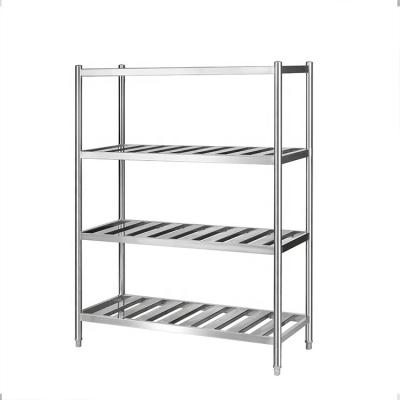 China Hot Sale 4 Tiers Layers Corrosion Protection Level Stainless Steel Shelves Storage Stacking Shelves For Kitchen Supermarket Stores Warehouse for sale