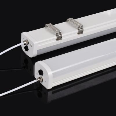 China High quality warehouse 36w 60w 4ft 5ft ip65 3000k dustproof 6000k led batten tri-proof linear lighting for parking lot for sale