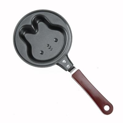 China Viable Metal Handle Mini Non Stick Marble Coated Cast Iron Ice Cream Maker Frying Wooden Egg Pan Frie Griddle for sale