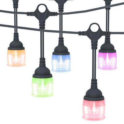 China RGB string holiday Ip65 remote control outdoor waterproof waterproof S14 decoration string light rgb led string light for sale