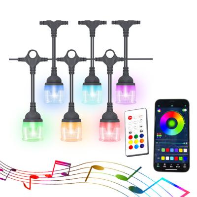 China App Control Light Smart Mobile APP Control RGB String Light Dimmable Sync To Music Commercial Waterproof Unbreakable RGB Led Light String for sale