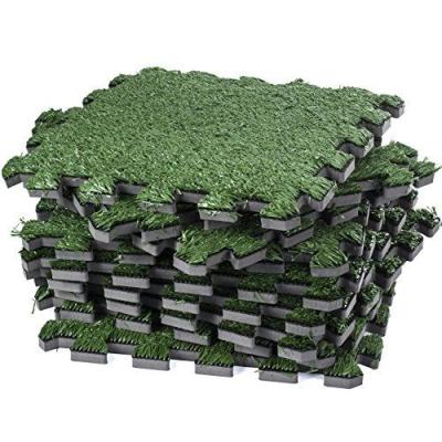 China Indoor and Outdoor Non-Toxic Shockproof Shockproof Indoor and Outdoor Turf Tiles Sports Equipment Safe Artificial Grass Puzzle Mat for sale