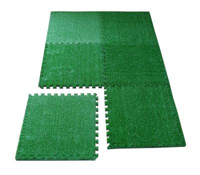 China Cushioning indoor and outdoor sports equipment and non-slip turf tiles artificial grass puzzle mat carpet for sale