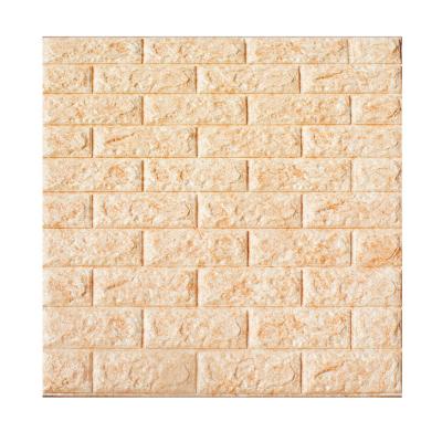 China Modern 3D Brick Wall Panels Self Adhesive Removable Wallpaper Waterproof PE Foam Sticker for sale