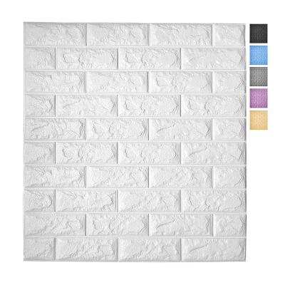 China Modern Waterproof 3D Brick Wall and Peel Sticker Adhesive Removable Wallpaper PE Foam for sale