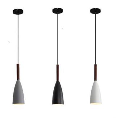 China 1 Head Minimalist Minimalist Ball Shaped Simple Wooden Pendant Light E27 E14 Lamps Hanging Lamp For Cafe Restaurant Dining Room for sale