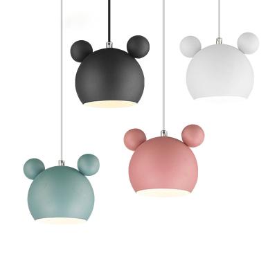 China Nordic Style LED Night Lights Minimalism Kids Bedroom Decoration Mickey Macarons LED Pendant Lamps Boys Pendant Lights for sale