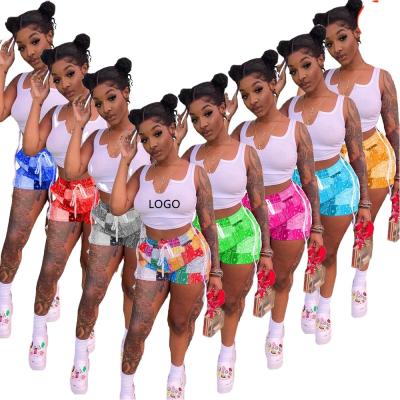 China Casual Jogging Colorful Dye Stacked Corset Set Summer Clothing Women QUICK DRY 2 Piece Set Clothing for sale