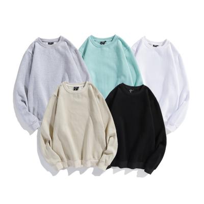 China Custom LOGO Men Color Anti-Wrinkle Cotton Blank Sweatshirts High Quality Oversized Pullover Unisex 100% Plain Sweatshirt for sale