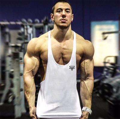 China Amazon Express High Quality Men's Bodybuilding Wish Anti-Wrinkle Wholesale Bodybuilding Smooth Fitness Vest Sports Ribbon Printed Vest for sale