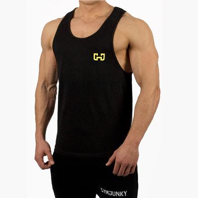 China Breathable High Elastic Men's Summer Sports Anti-Wrinkle Round Neck Sleeveless Youth Pure Color Cotton Vest for sale