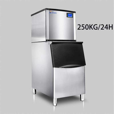 China Commercial Stainless Steel Dice Cuber  Air Cooling Commercial 250KG/24 Ice Maker Ice Making Machine for sale