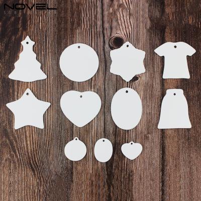 China Custom Christamas Decoration DIY Image Sublimation Ceramic Christmas Gift Print Ornament White Double Sided Ceramic Pendant On Sale for sale