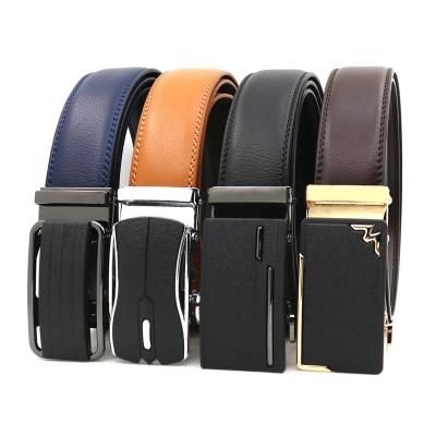 China 2021Brand Fashion Genuine Leather Belt Custom Made Man's Automatic Belts For Men's Cowhide Can Print Logo Ratchet Belt Factory for sale