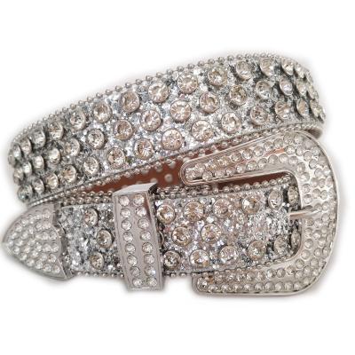 China ALLOY Oversized Glittle Silver With Colored Stones Simon Belts Bling BB Stones Rhinestone Belt Men's Simon Belts for sale