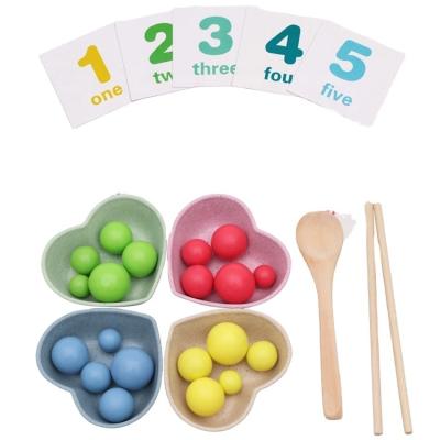 China Environmental hot sale Kids grimms wooden math toys Montessori Accessories Game Toys Wooden Balls for sale