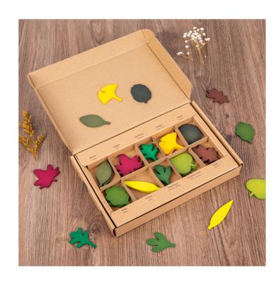 China Educational toy baby toy Home Decoration Tools DIY Crafts leaf wood puzzle shape matching wooden toys educational for sale