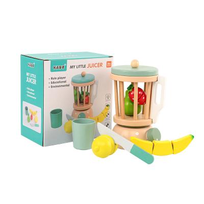 China Eco-friendly Material Wooden Kitchen Juicer Children'S Simulation Juice Machine Kindergarten Parent-Child Interactive Baby Educational Toys for sale